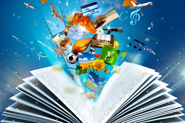 Image of book pages with iconson Professional Psychological Services website